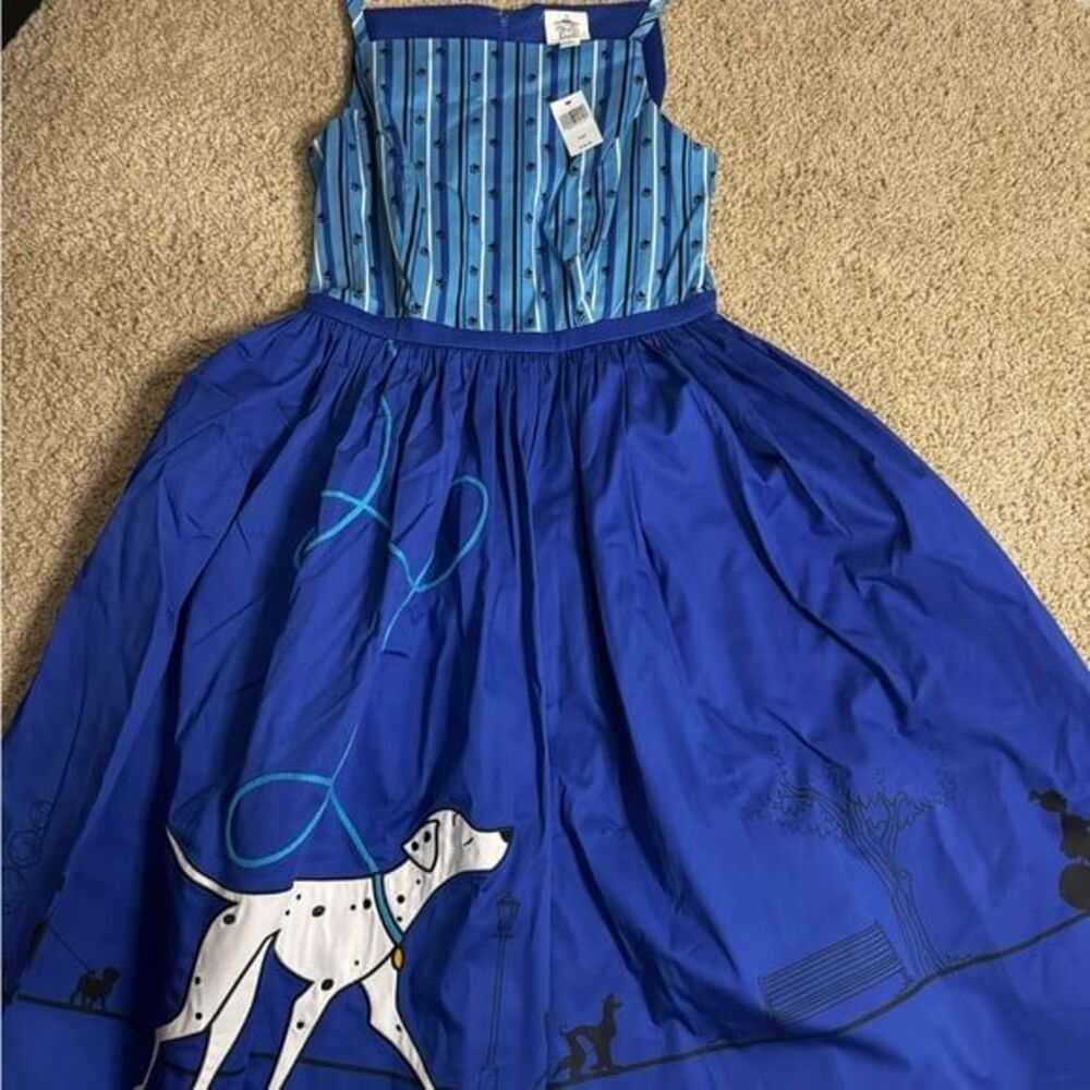 Disney Dress Shop Dress NWT 101 Dalmatians blue W/ Cardigan Small Rare - Picture 9 of 12